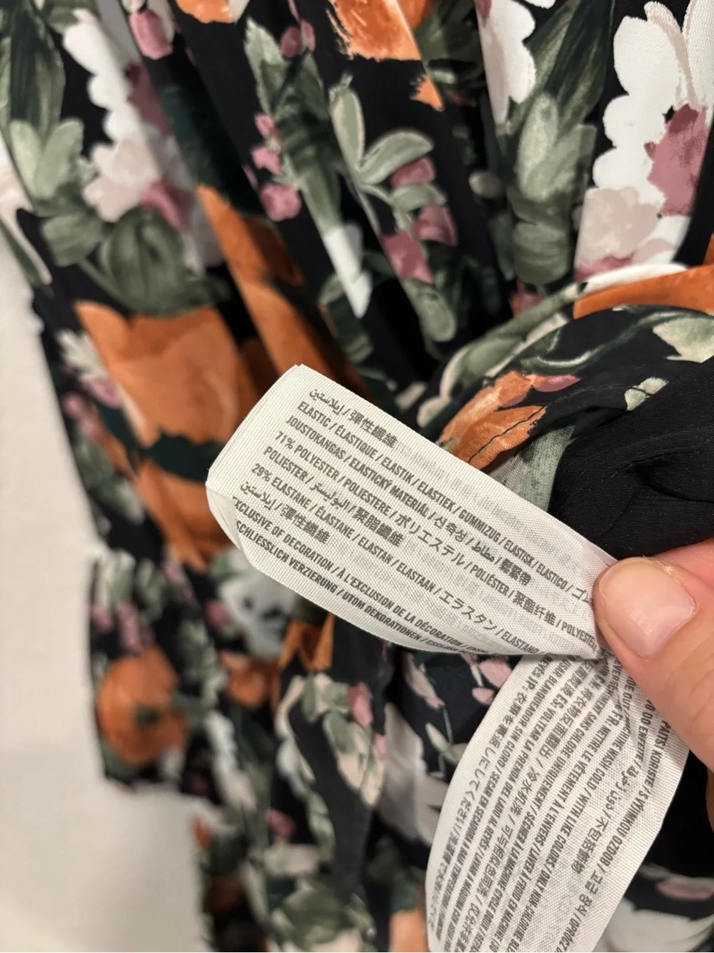 NEW Abercrombie & Fitch Black Floral Tiered Maxi Dress with Orange Blooms